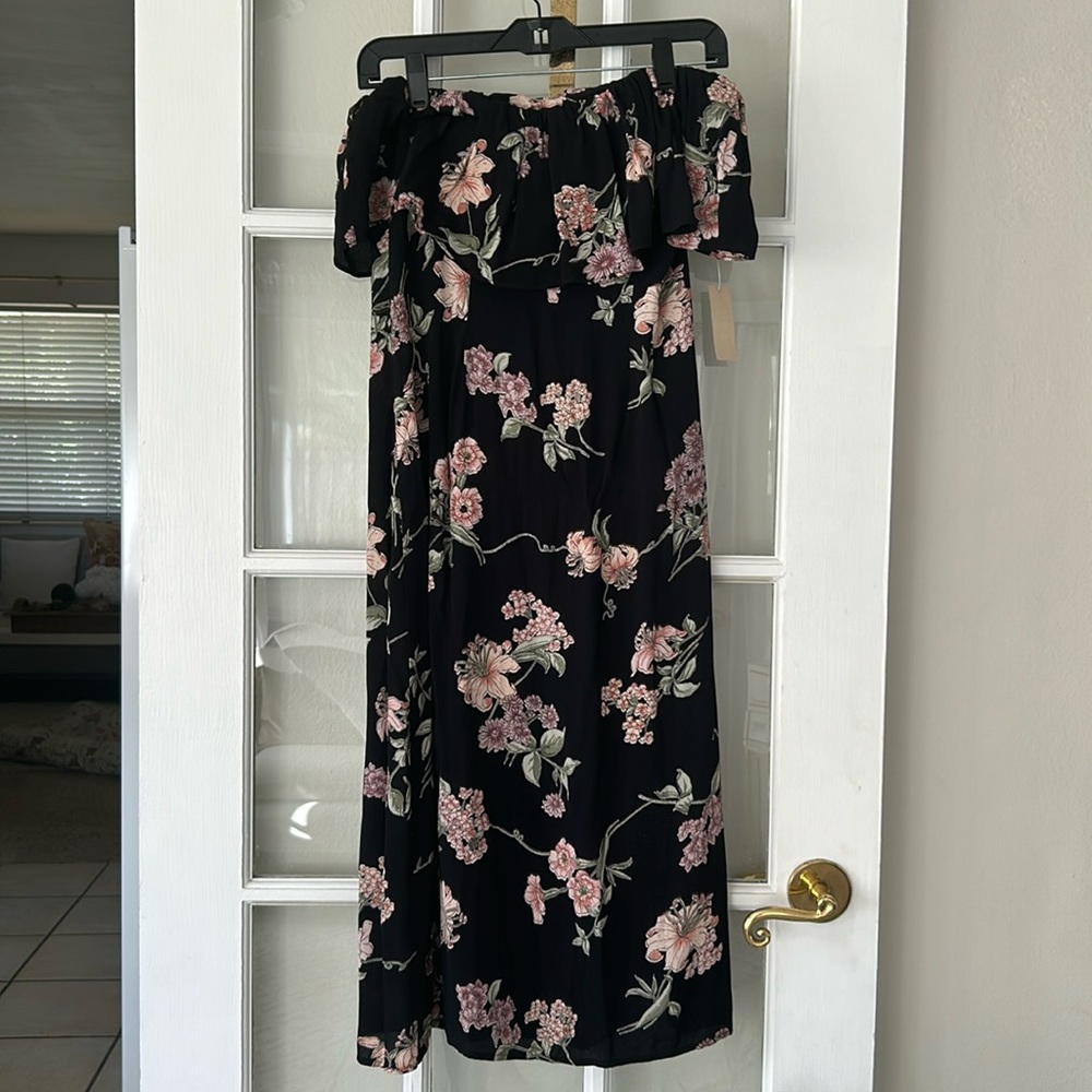 NEW | Flynn Skye Floral Strapless Ruffle Dress